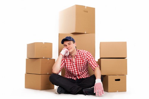 Moving team handling a scheduled collection with care